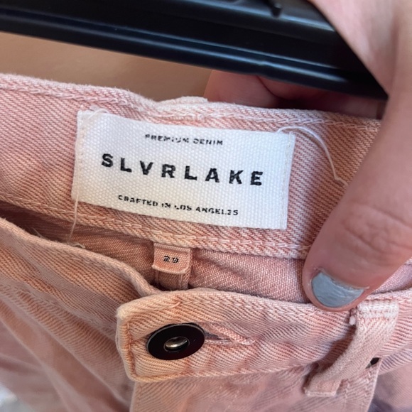 SLVRLAKE Grace Ankle Wide Leg Jeans in Blush - Picture 9 of 15
